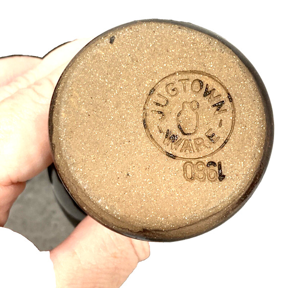 Vintage Jugtown Pottery Glazed Goblets Wine Glasses Green Brown Artisan Handmade - Picture 7 of 12